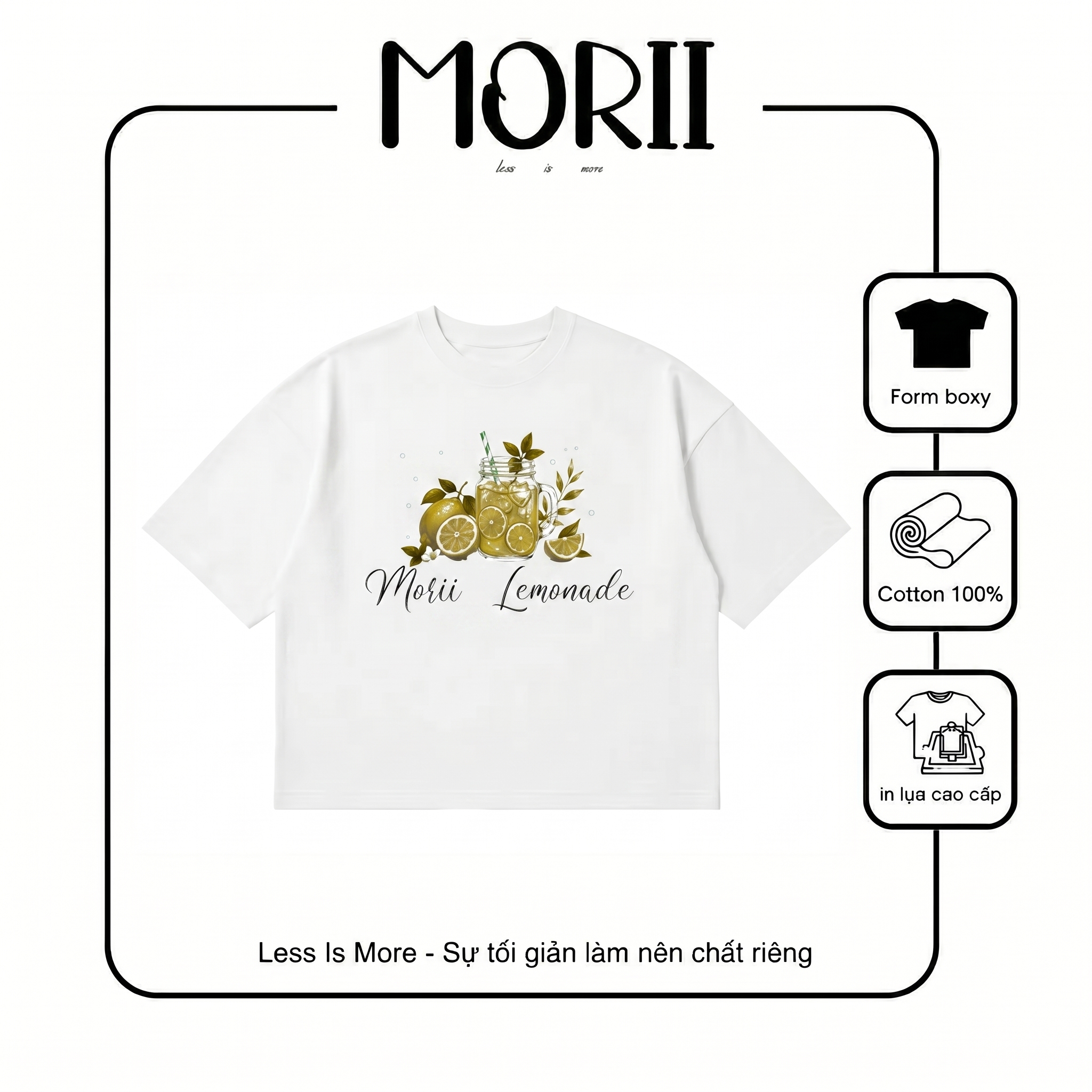 áo thun boxy MORII Lemonade
